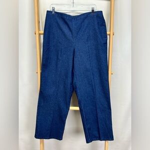 ALFRED DUNNER‎ Denim chambray elastic waist ankle pants size 16
